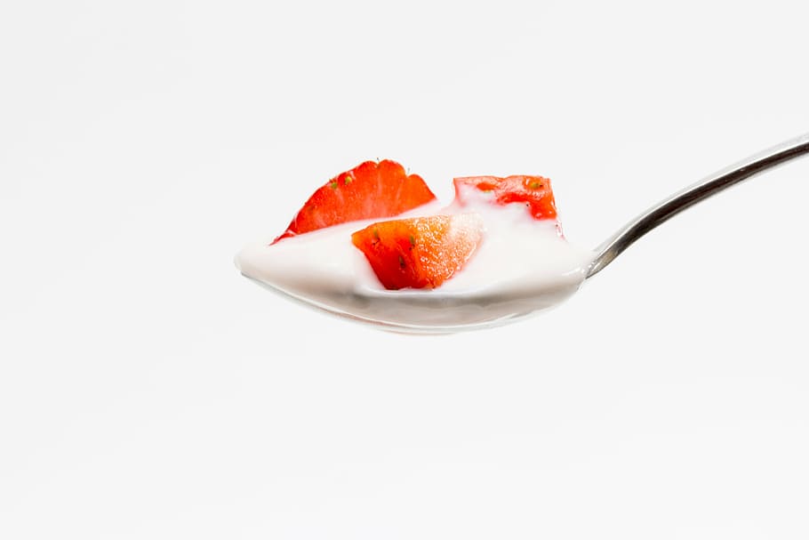 strawberry salad, tablespoon, yogurt, strawberry, strawberries, healthy, food, delicious, red, sweet