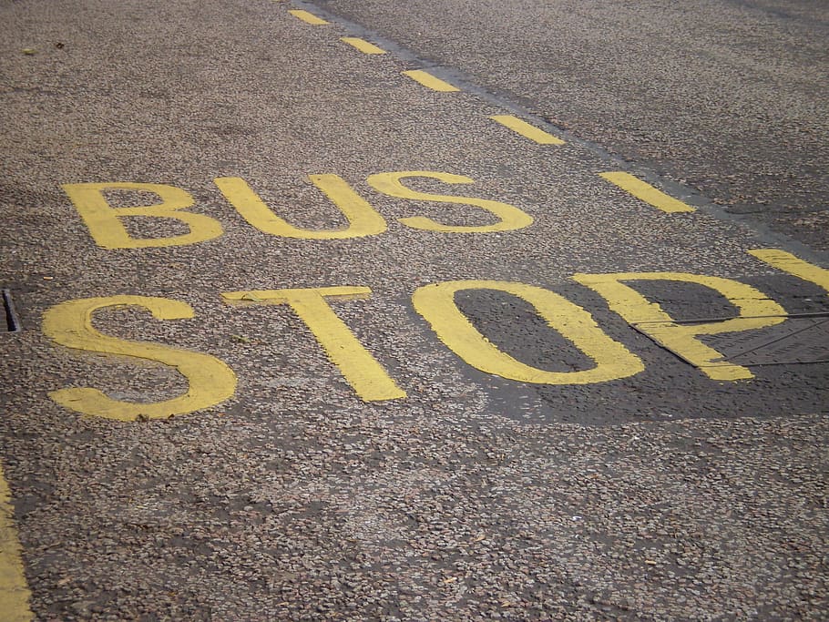 pemberhentian bus, bis, berhenti, aspal, fon, lalu lintas, jalan, Terminal bus, stasiun, tulisan