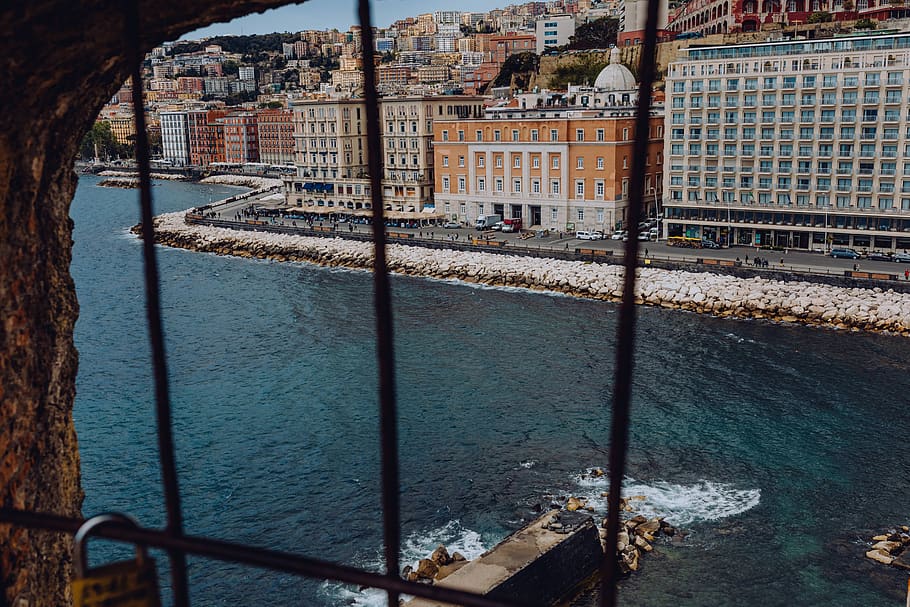 Italia, Napoli, Europa, ciudad, viaje, Nápoles, agua, arquitectura, estructura construida, exterior del edificio