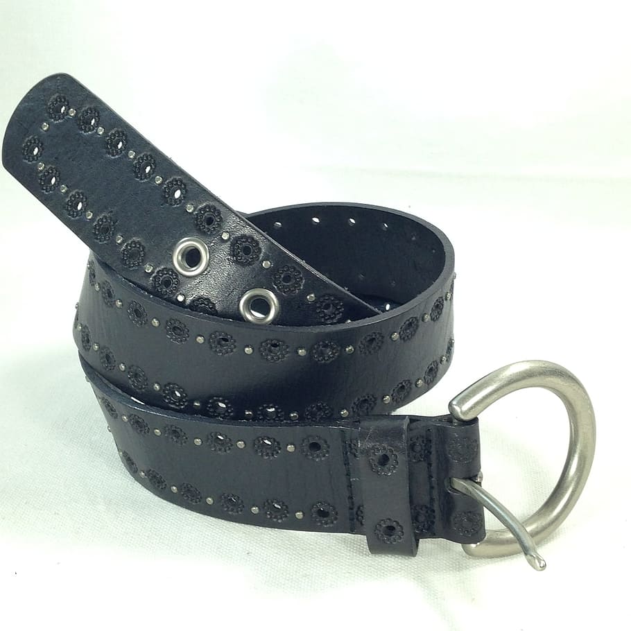 Belt, Leather, Studded, Rivets, Studs, fashion, style, accessory, black, casual