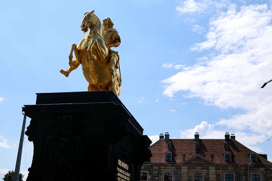 Golden, Rider, Dresden, Historically, golden rider, monument, august the strong, prince-elector, statue, architecture