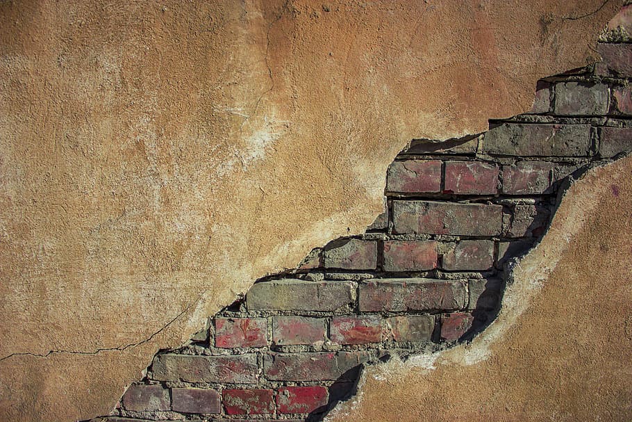 closeup, brown, concrete, wall, old, stone, ancient, architecture, dirty, brick