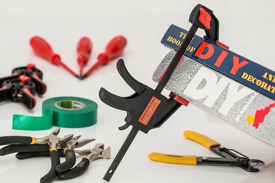 black, red, clamp, diy, do-it-yourself, repairs, home improvement, hobby, tool, equipment