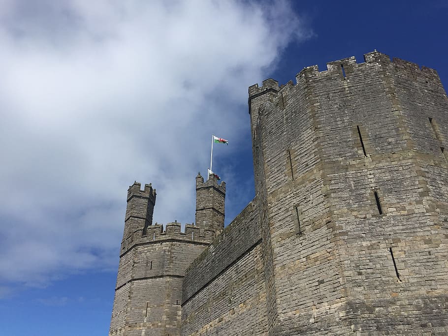 wales, castle, grey, blue, old, architecture, historical, history, welsh, heritage