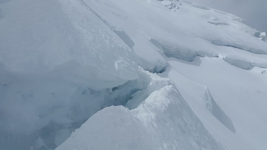 wallpaper gunung es, Gletser, Crevasses, Seracs, kecelakaan gletser, es, mont blanc, pegunungan tinggi, chamonix, grup mont blanc