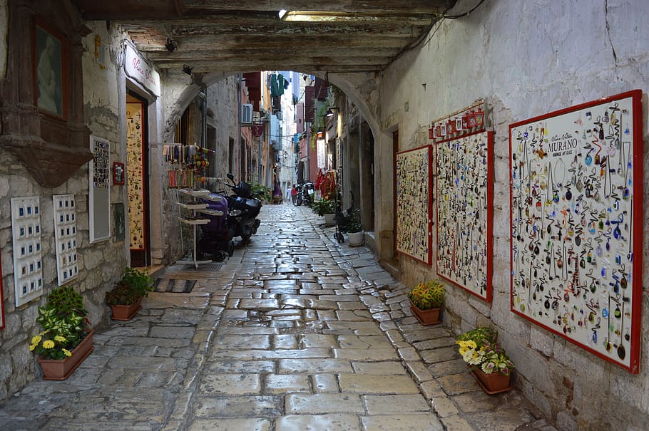 croacia, imagen de la calle, urbano, calle, arquitectura, país croata, estado de ánimo, edificios, callejón, arte