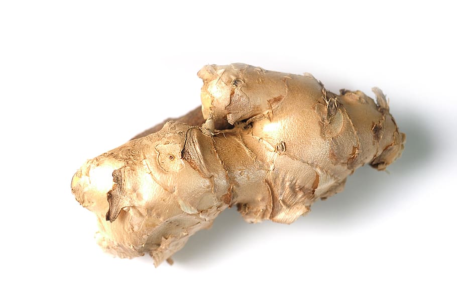 spice, culinary herbs, ginger, white background, studio shot, cut out, indoors, still life, close-up, freshness
