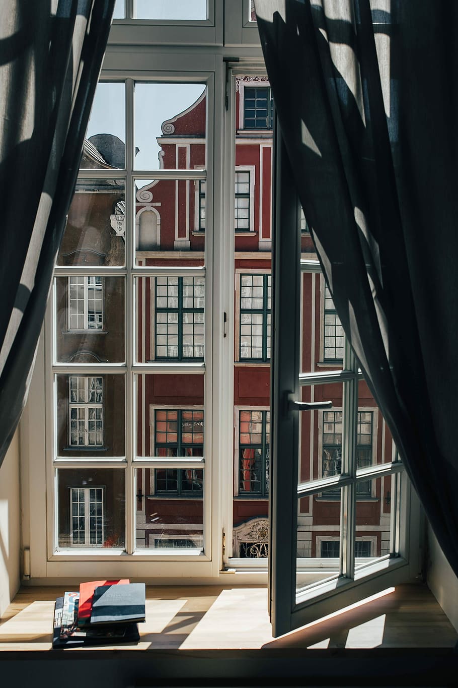 view out window, View, window, buildings, tenement house, outdoors, Gdansk, house, architecture, no People