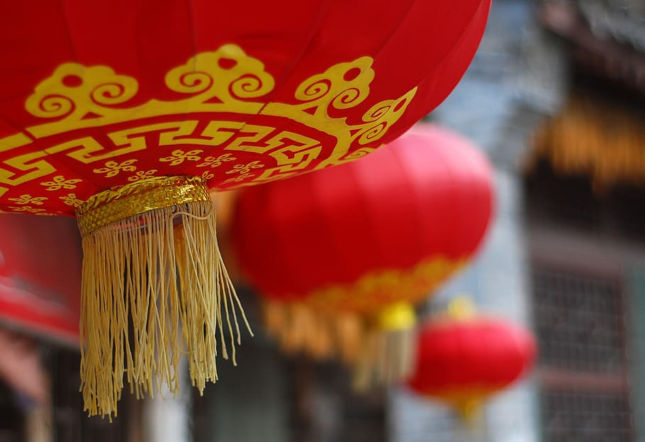 vermelho, amarelo, lâmpadas de lanterna, china vermelho, lanterna, festivo, culturas, ásia, cultura chinesa, china - leste da Ásia