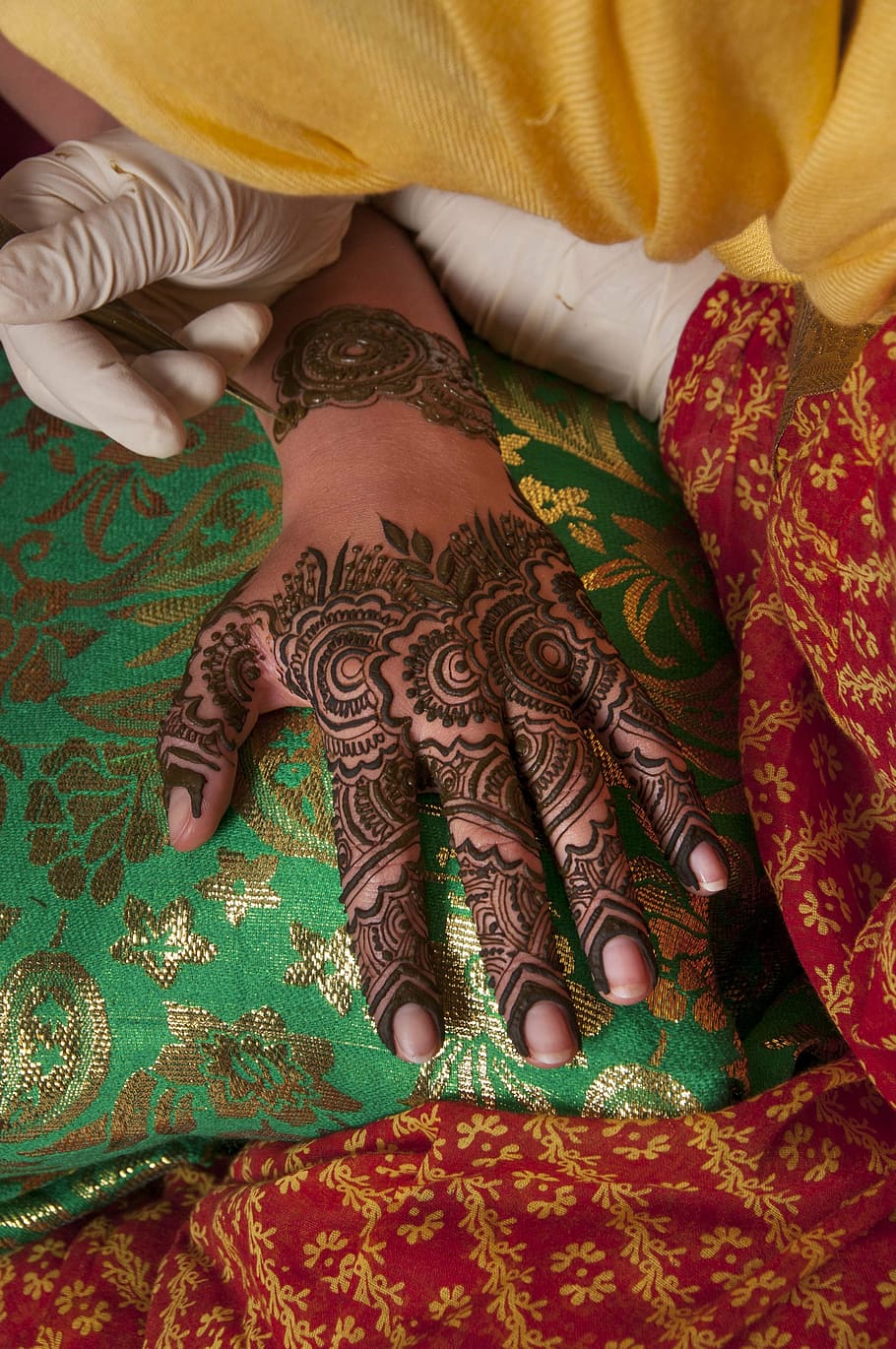 desain mehndi, henna, pengantin, desain, India, mehndi, tato, Asia, bollywood, perayaan