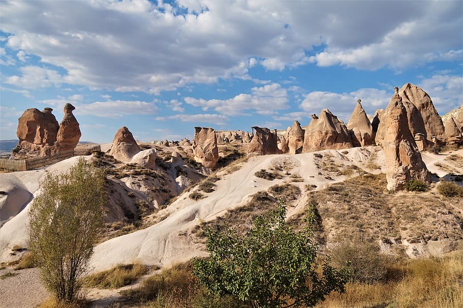 Turki, cappadocia, lanskap, tufa, formasi batuan, alam, geologi, tersapu, batu, batu - obyek