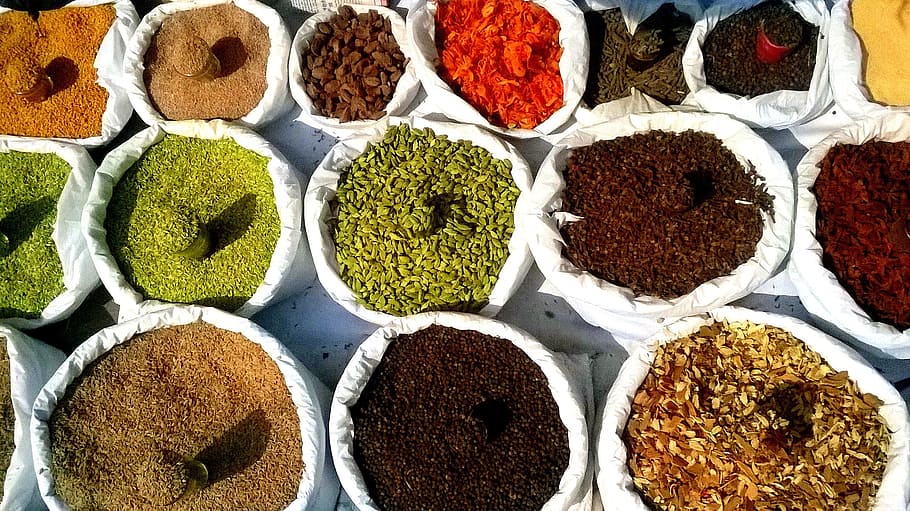 Warna, India, Rempah-rempah, Tekstur, cerah, multicolor, kering, alam, ramuan, variasi