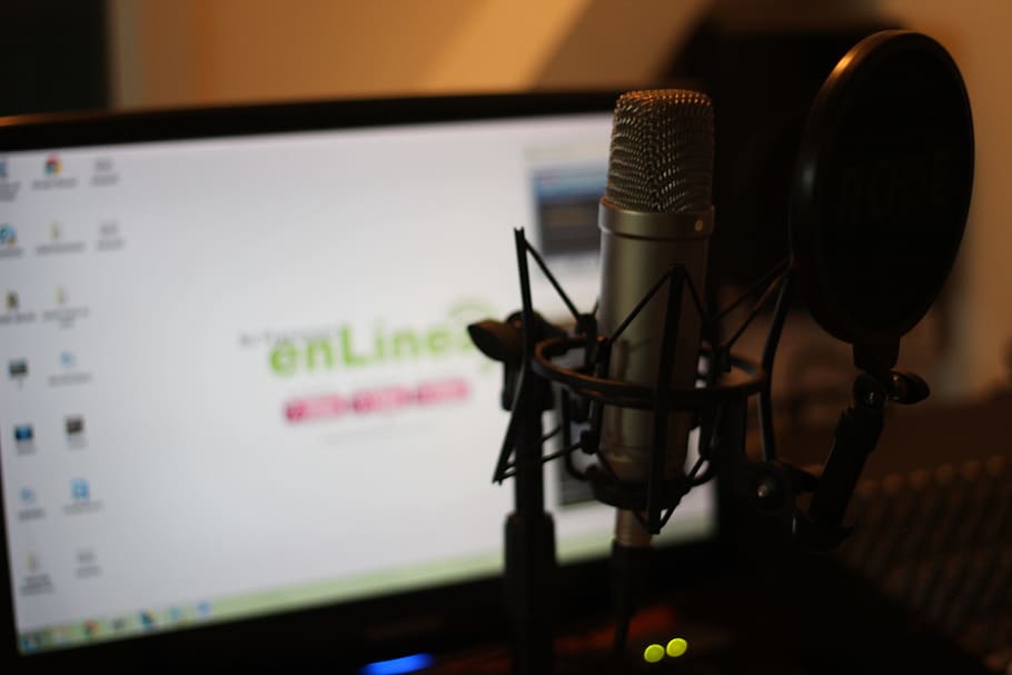 selective, focus photography, gray, condenser microphone, filter, front, flat, screen computer, monitor, Digital Marketing