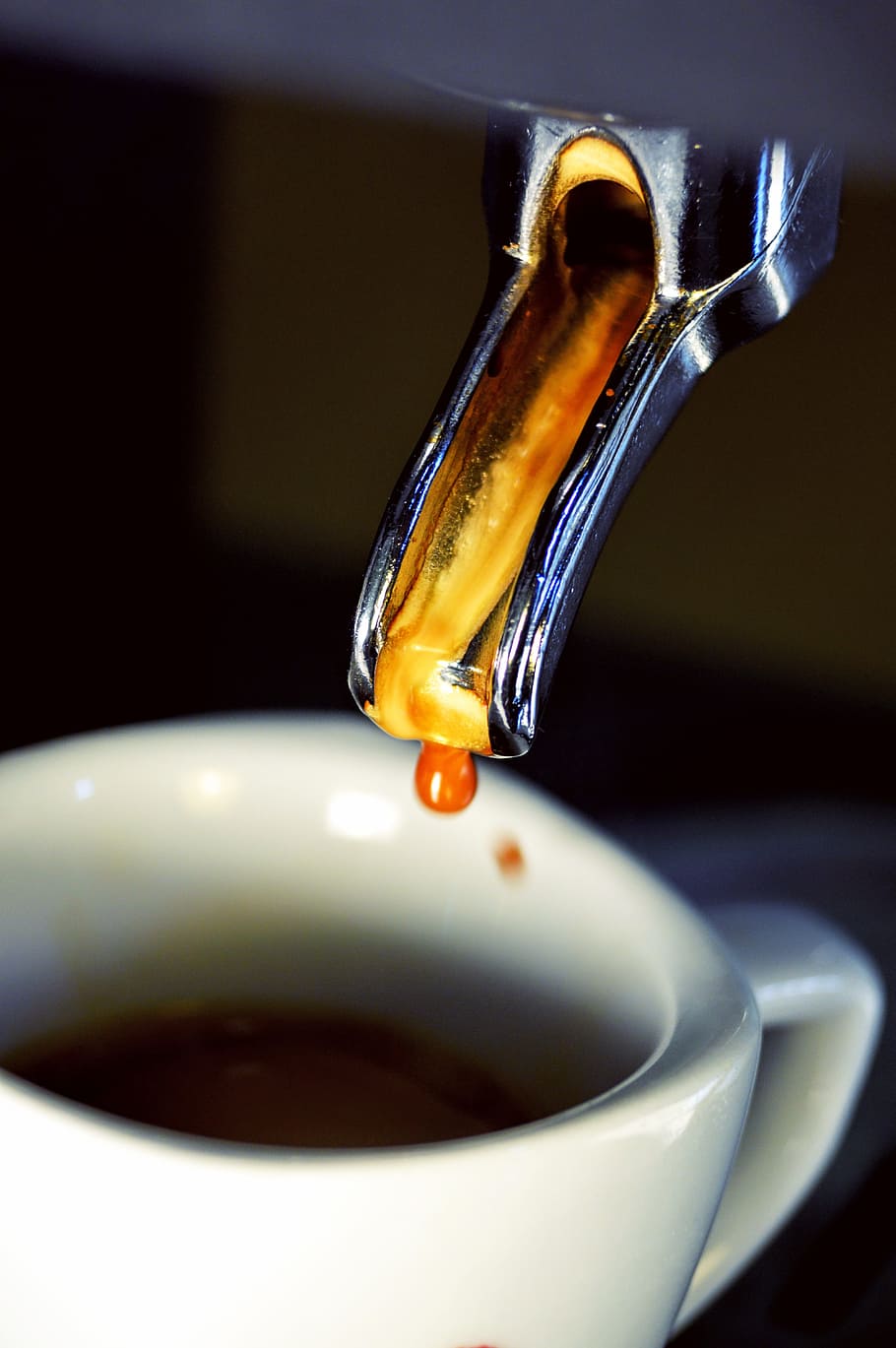 espresso, coffee, espresso machine, cup of coffee, portafilter, espresso portafilter caffeine, black, cup, brewing, hot