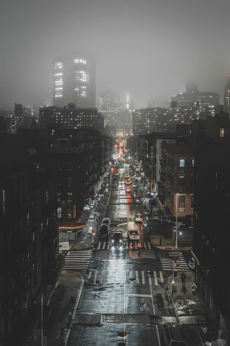 street, night, dark, urban, town, city, road, asphalt, cars, lights