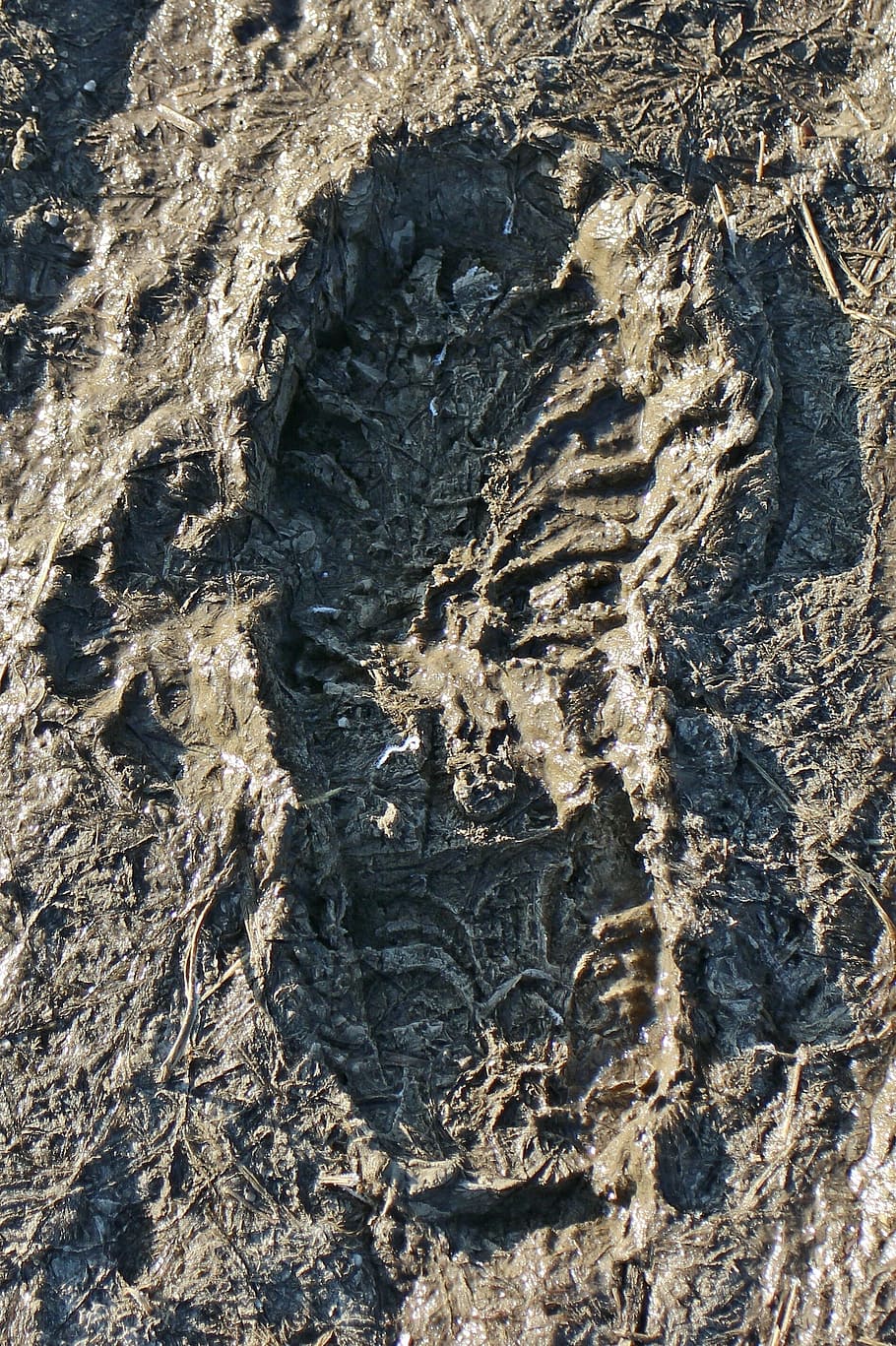 footprint, reprint, trace, traces, human, footprints, mud, ground, full frame, backgrounds