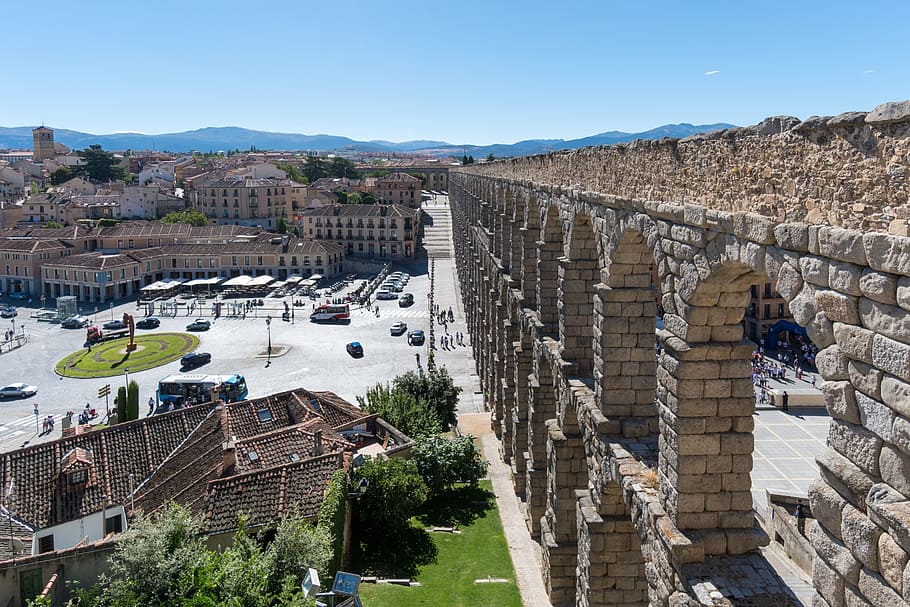 Segovia, Spain, Ancient, segovia, spain, aqueduck, historic, architecture, stone, built structure, building exterior