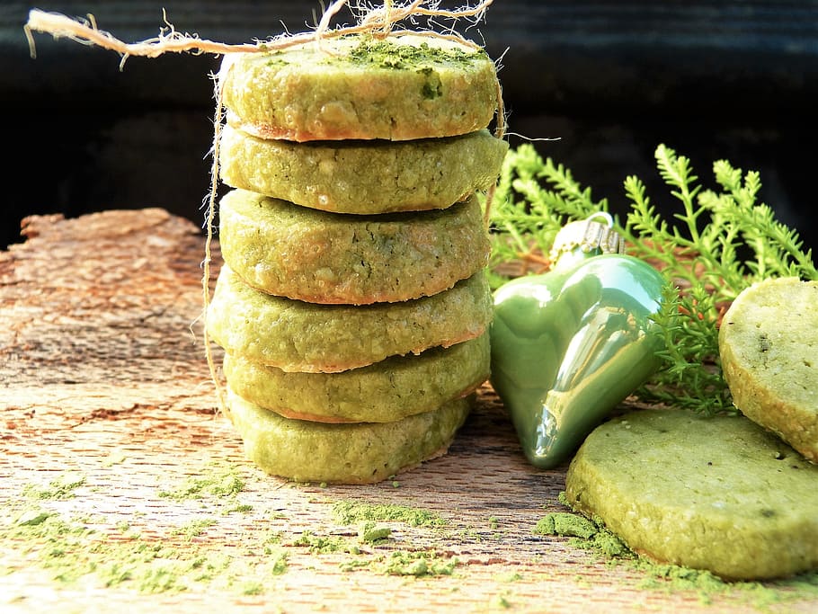 Cookie, Green Tea, Matcha, Advent, green, christmas, anders, healthy, even baked, cookies