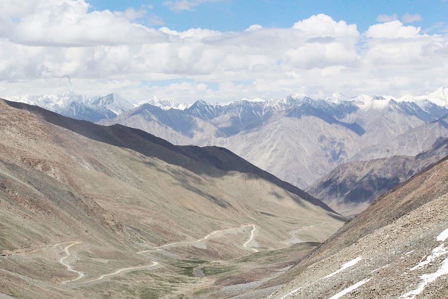 ladakh, india, travel, landscape, mountain, himalayas, mountain range, cloud - sky, scenics - nature, environment