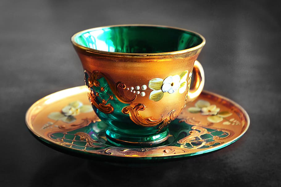 shot, ornamental, tea cup, Closeup, food/Drink, drinks, tea, cup, cultures, tea - Hot Drink