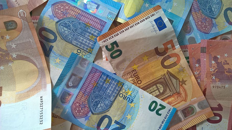 dinheiro, cédula, euro, notas, dinheiro e equivalentes a dinheiro, notas de euro, 50 euros, papel moeda, moeda, finanças