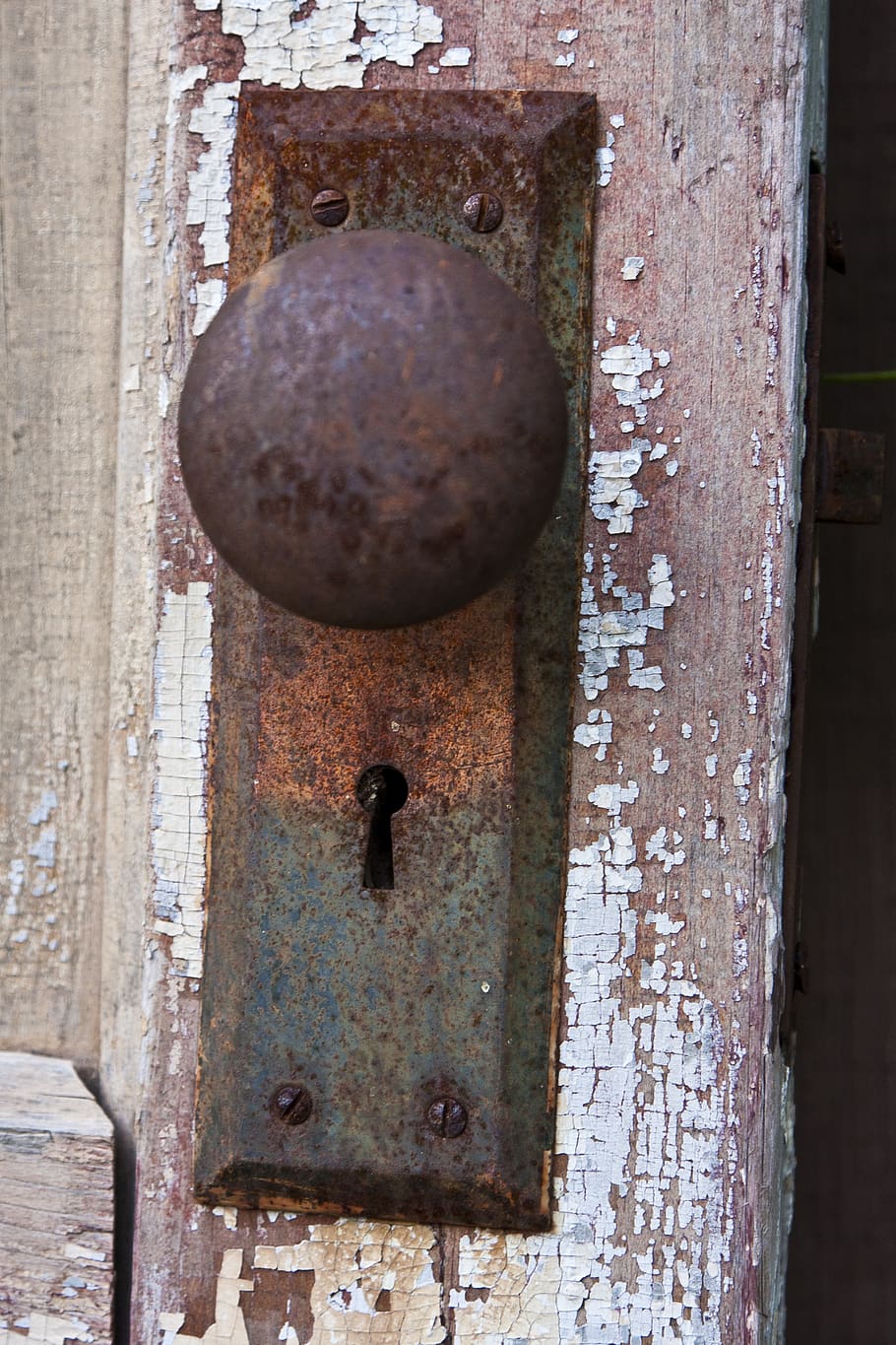 rust, door handle, architecture, lock, key hole, antique, aged, rusty, metal, old