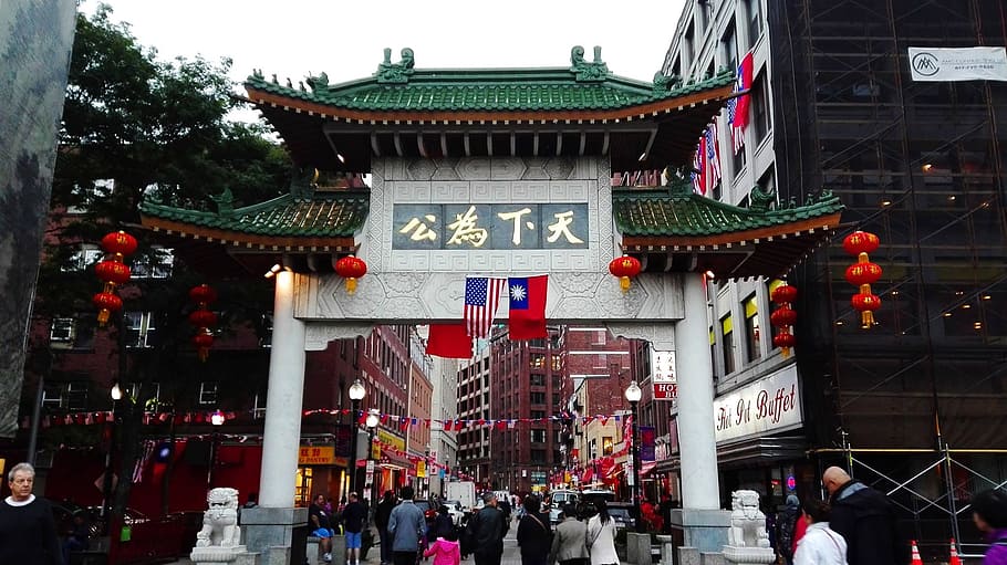 Boston, China, ciudad, distrito, chino, estados unidos, arquitectura tradicional, paisaje urbano, asiático, edificio