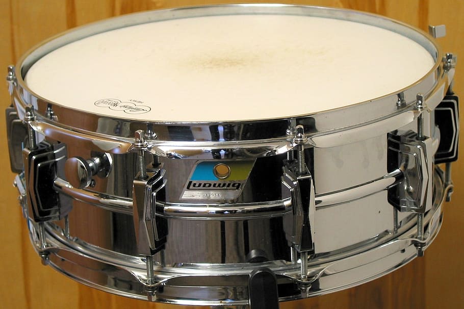 Drum, Snare, Chrome, Instrument, ludwig, beat, drummer, band, silver, classic