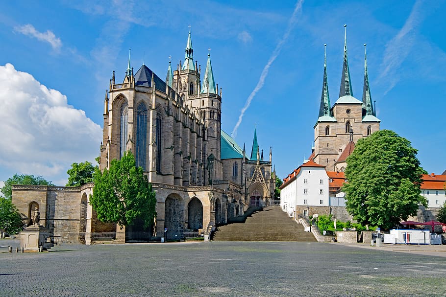 catedral de erfurt, erfurt, turingia alemania, alemania, casco antiguo, lugares de interés, edificio, historia, europa, arquitectura