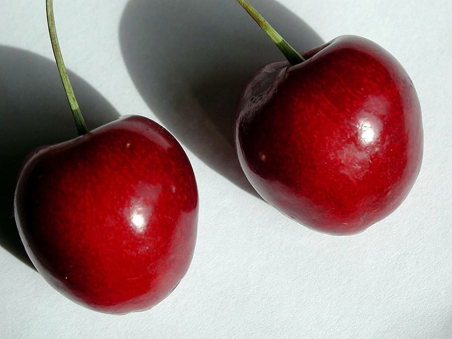 cherries, close up, macro, ripe, fruit, red, cherry, food, healthy eating, food and drink