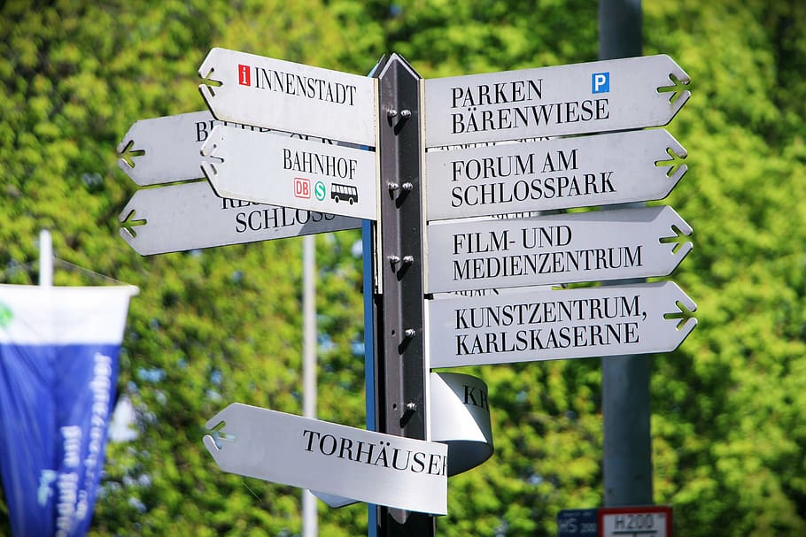 road signage, shield, navigation, directory, direction, navigate, orientation, orient, classification, south