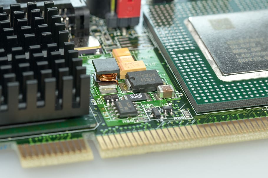 selective, focus photography, board, motherboard, elko, datailaufnahme, hardware, computer, chip, solder joint