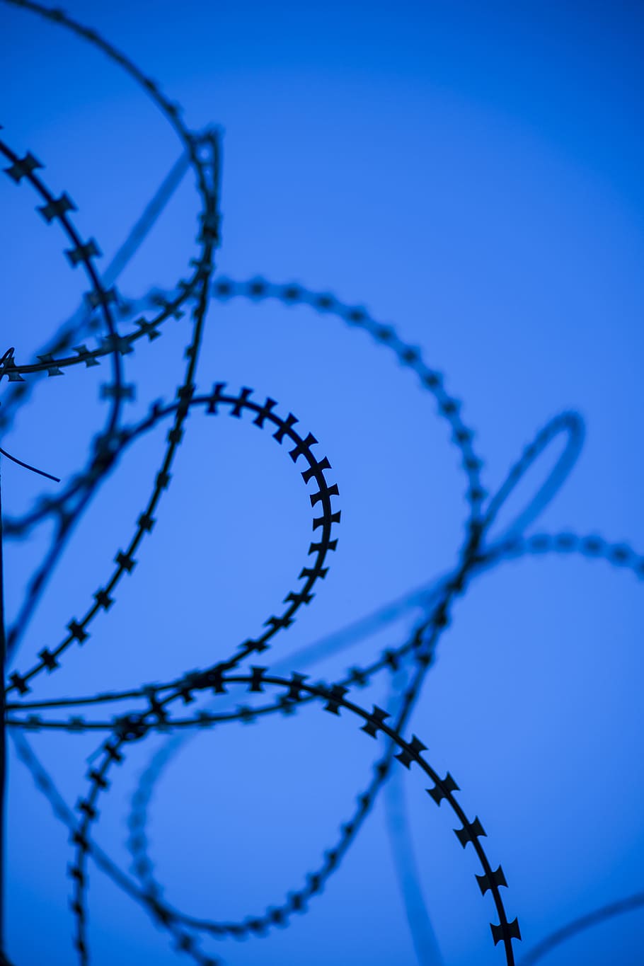 Wire, Engel, Color Image, backgrounds, prison, blue, barricade, abstract pattern, copy space, close-up