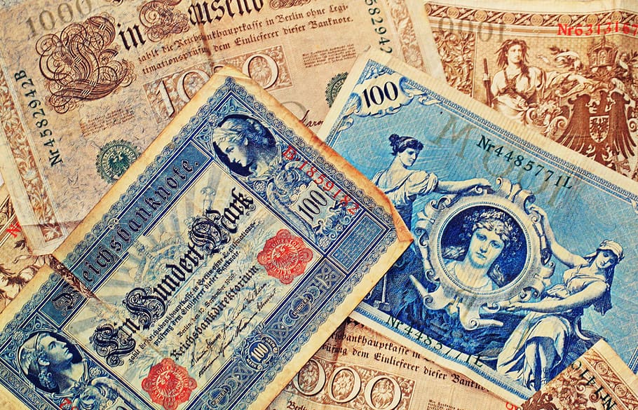 banyak perangko pos, uang kertas, uang kertas kekaisaran, mata uang, inflasi, jerman, tanda, tagihan, uang, pembayaran