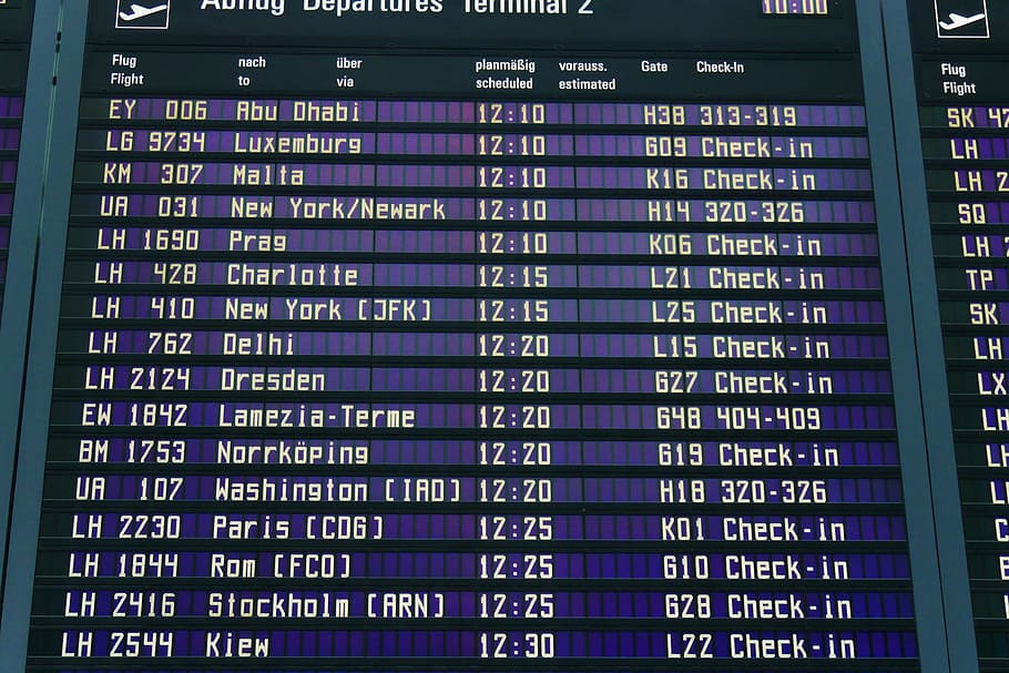 bandara, panel display, keberangkatan, hapus, papan keberangkatan kedatangan, komunikasi, perjalanan, nomor, teknologi, tidak ada orang