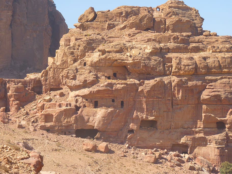 petra, jordan, holiday, travel, middle east, ruin, stone, sand stone, desert, rock formation