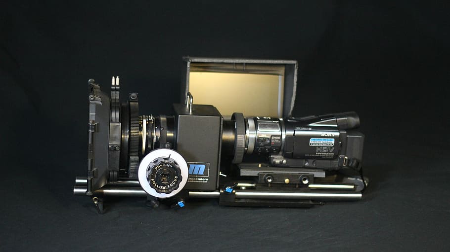 black cam corder, camera, film, movie, cinema, photography, video, equipment, technology, cinematography