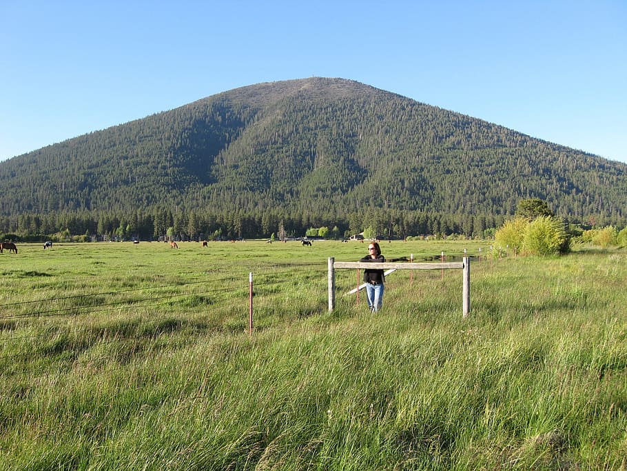 Black Butte, Mountain, Sisters, Oregon, mountain sisters, ranch, pasture, pastoral, adults only, only women