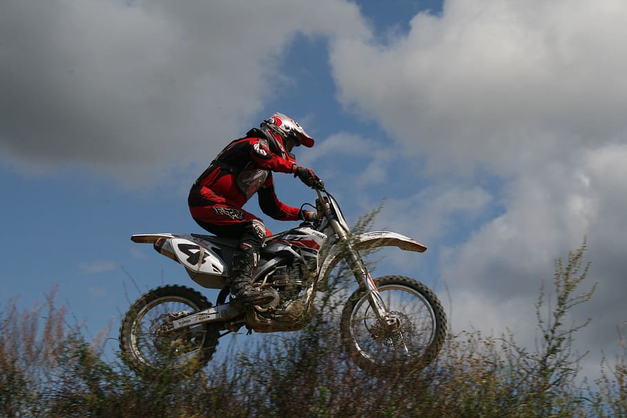 Motocross Salto Motor Motocicleta Deporte Conductor Acción Cielo Automovilismo Carrera 6844