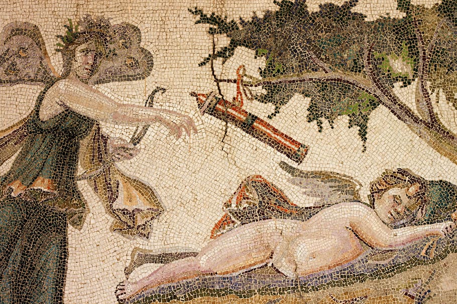 Mosaic, Museum, Historical Works, hatay museum, arts And Entertainment, visual Art, concepts And Ideas, time, old, people