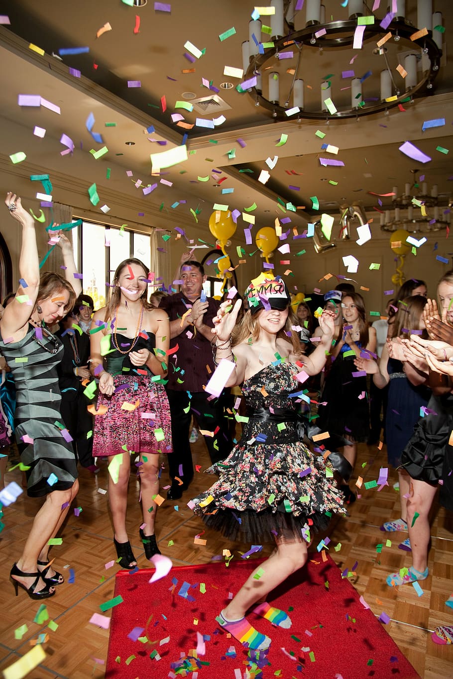 group, people party, inside, house, bat mitzvah, confetti, party, staar entertainment, people, group of people