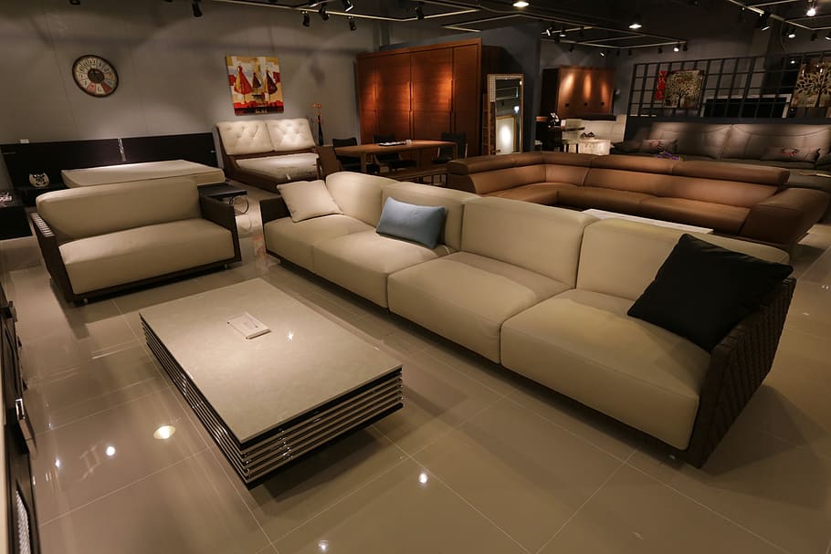 brown, leather 2- piece sofa, 2-piece, set, interior design, sofa, couch, living room, furniture, interior