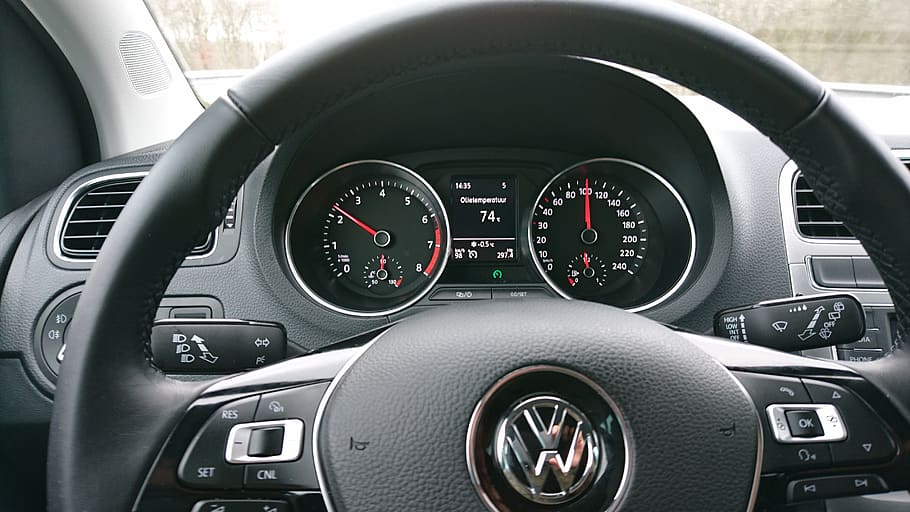 Car Interior Volkswagen Polo Bluemotion Speedometer