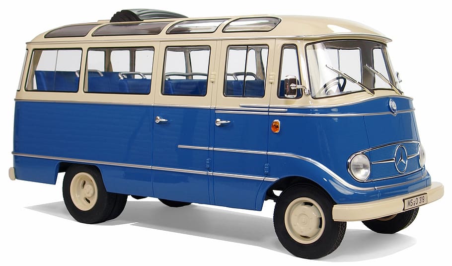 white, blue, bus scale model, mercedes benz, type o319, club coach, buses, germany, leisure, model