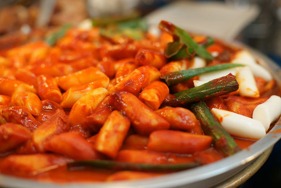 rice cakes, spicy, gochujang sauce, south, korea, Tteokbokki, gochujang, sauce, South Korea, food