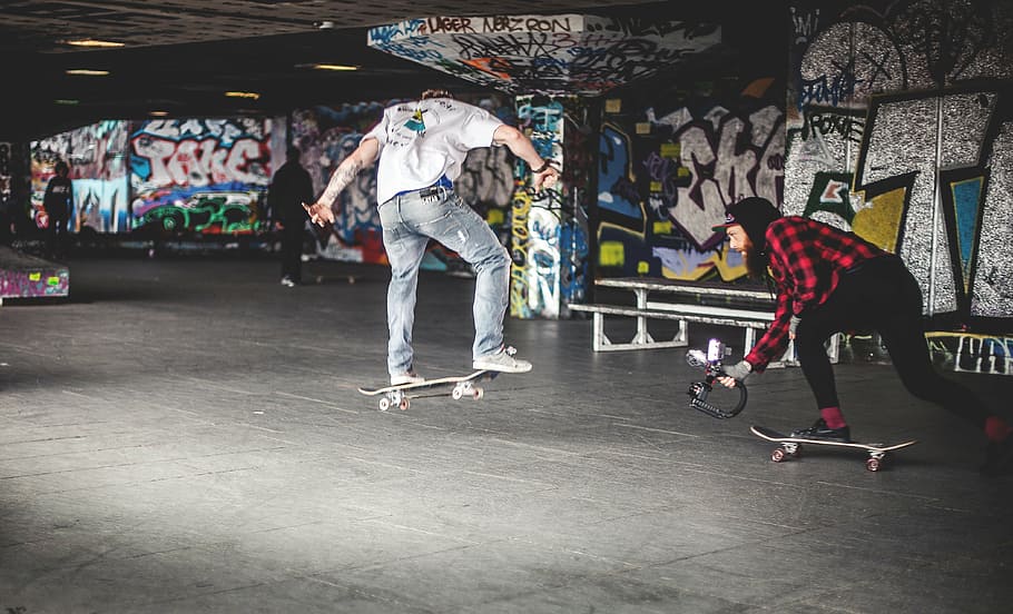 man, wearing, white, shirt, jeans, skateboard tricks, skateboard, skateboarding, graffiti, graffiti wall