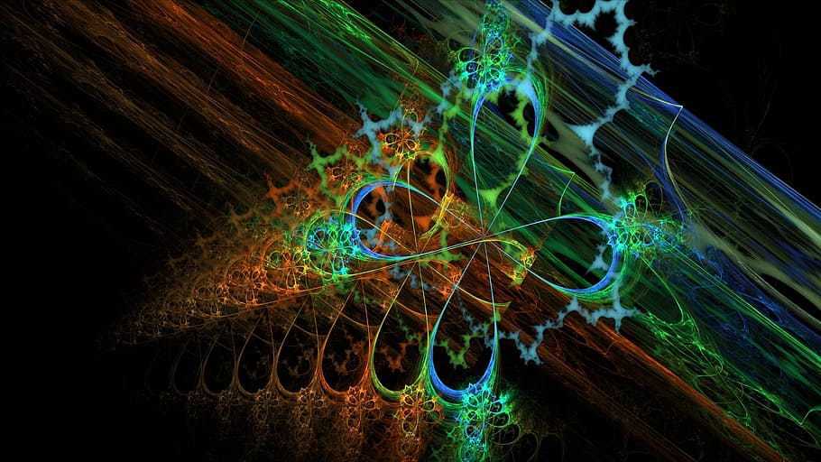 optical illusion, fractal, digital art, computer graphics, abstract, illuminated, light - natural phenomenon, multi colored, long exposure, pattern