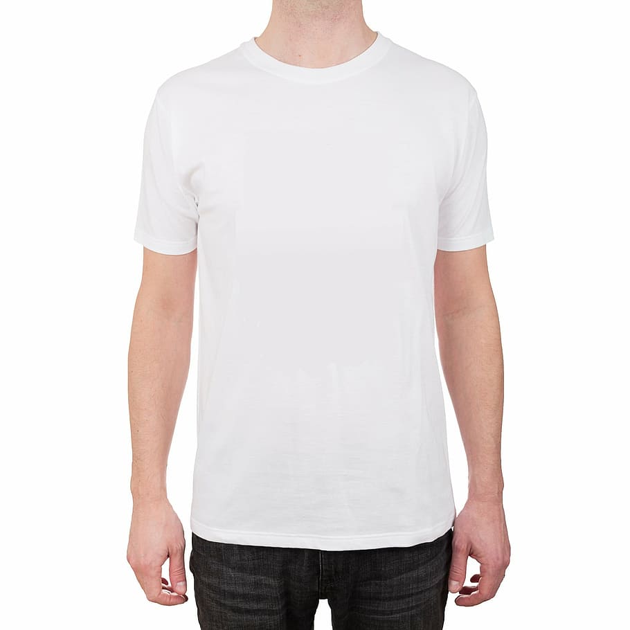 men, white, crew-neck t-shirt, t-shirt, garment, rags, vacuum, cancas, model, white background