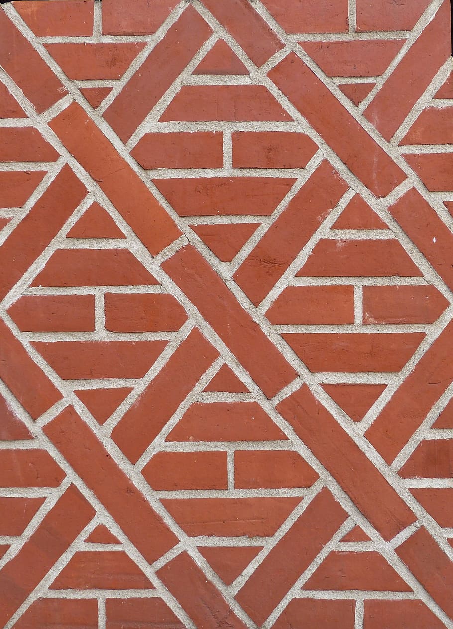 Brick, Clinker, Pattern, hauswand, facade, structure, wall, rectangle, square, symmetry