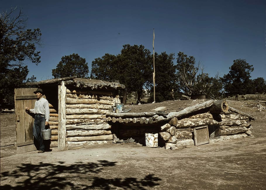 new, mexico, Shack, Pie Town, New Mexico, fotos, cabaña de troncos, dominio público, Estados Unidos, vintage